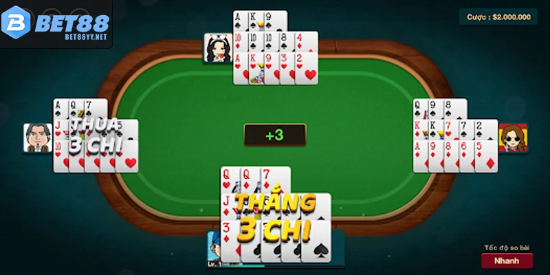 Minh họa các bộ bài thắng trắng trong mậu binh online như rồng cuốn và 6 đôi